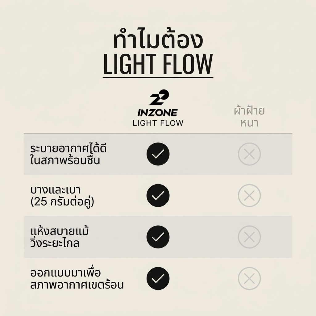 ถุงเท้ารุ่น Light Flow