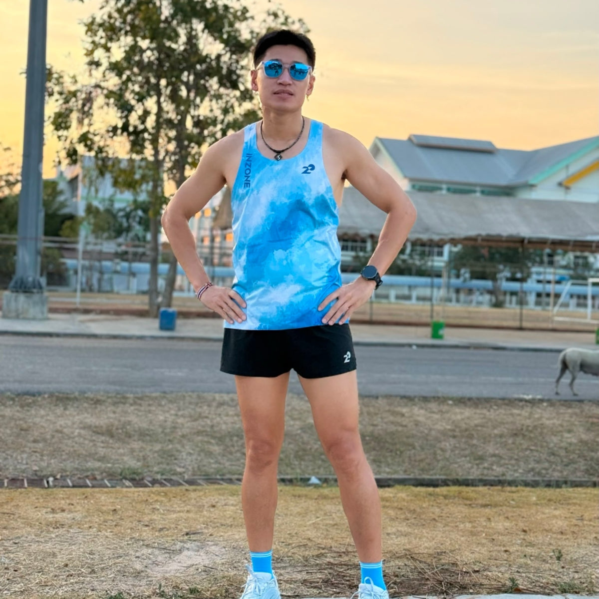 เสื้อวิ่งรุ่น Race Flow - Sky